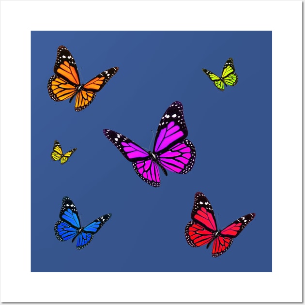 Multicoloured Monarch Butterfly Set Wall Art by ElevenGraphics